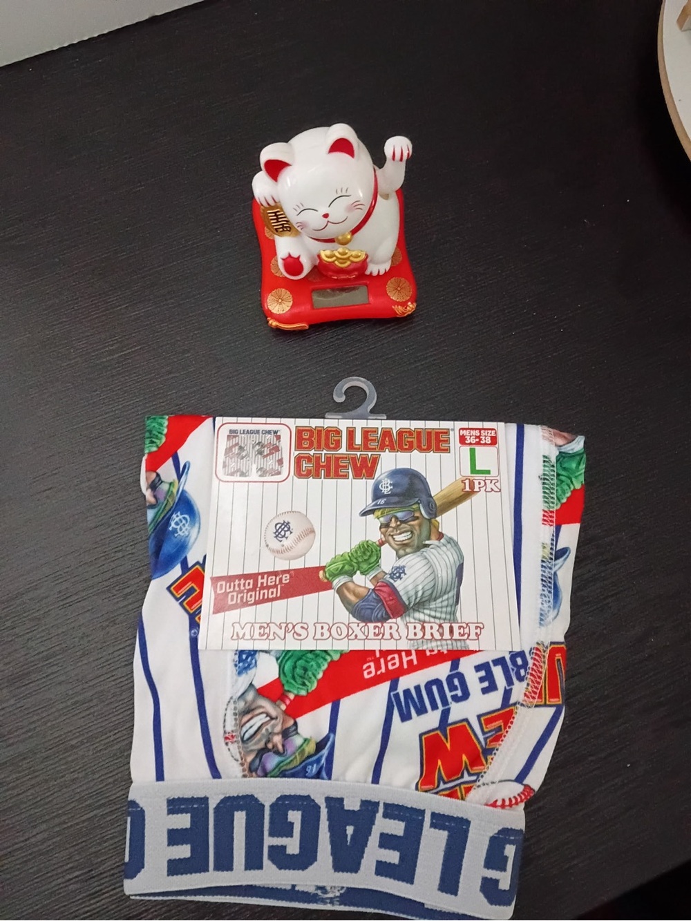 Big League Chew Men’s Boxer Briefs - White, Blue, Red Print size L